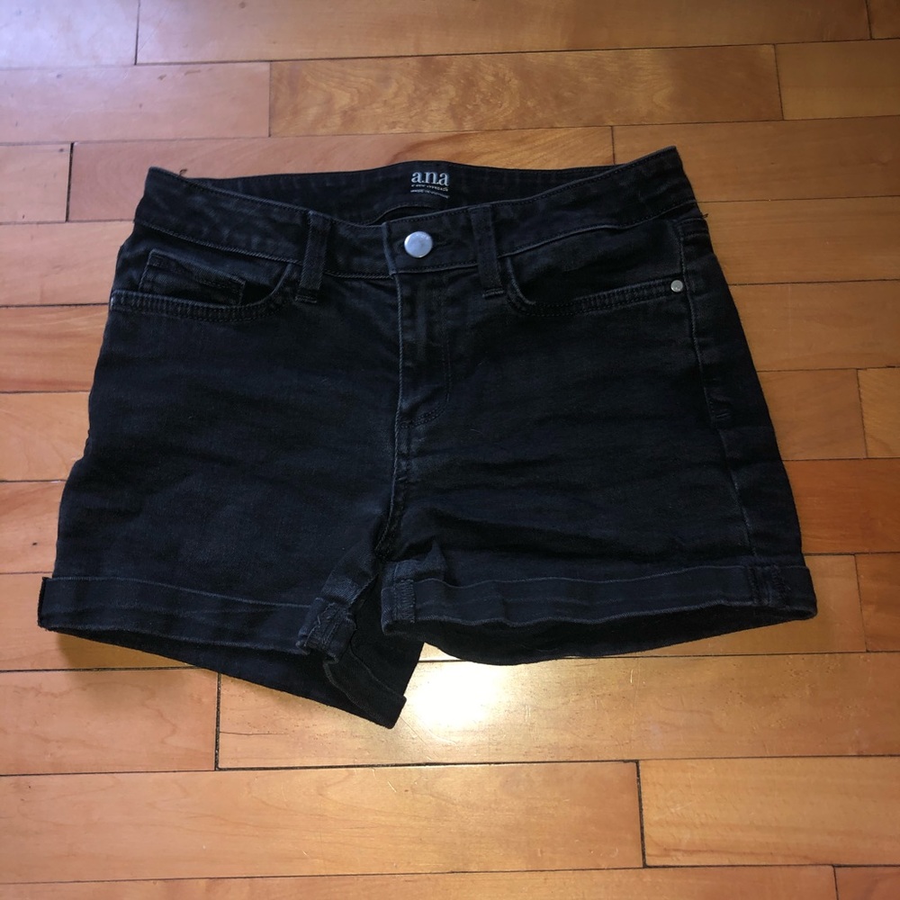 black jean shorts
